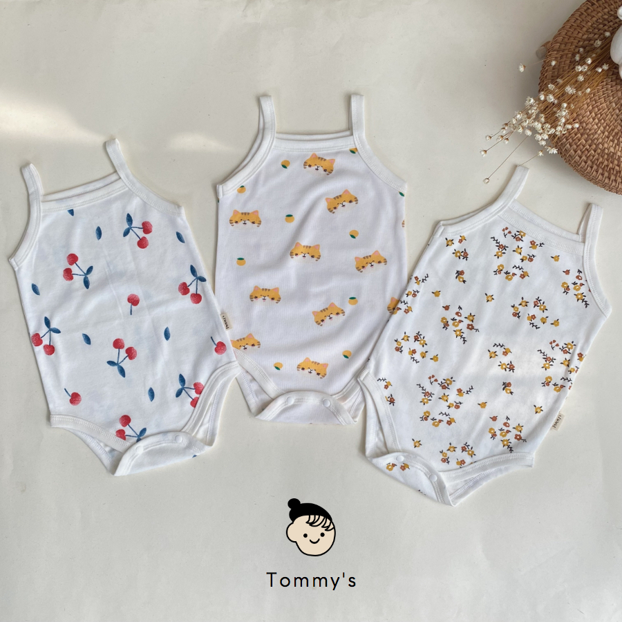 Bodychip Body dây cho bé gái 0-24 tháng hoạ tiết hoạt hình dễ thương vải cotton mềm êm co giãn thoải mái TOMMY HOUSE