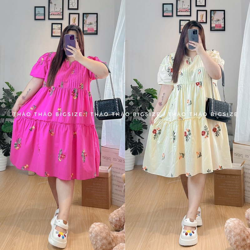 Đầm babydoll kate hình thêu, form rộng