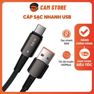 Cáp sạc nhanh essager usb to type-c 7a - bọc dù sạc nhanh tối đa 100w