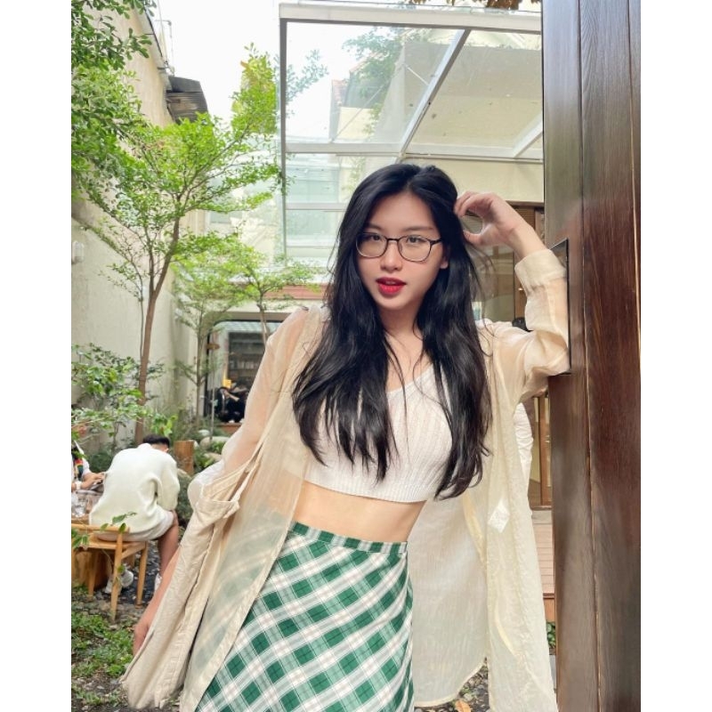Chân váy kẻ Maxi checked skirt