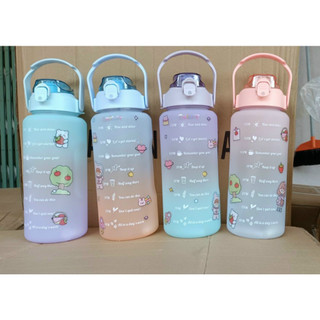 Bình nước chia vạch dung tích 2lit - Bình nước thể thao có nắp đậy chống chàn