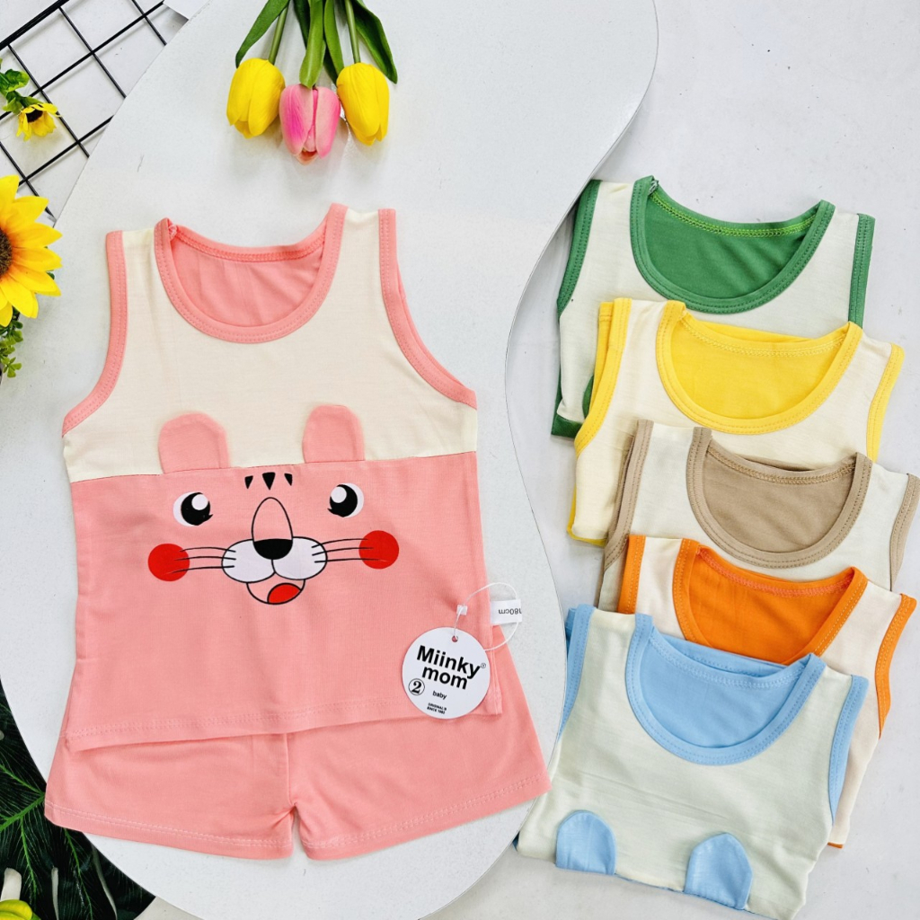 quần áo trẻ em ba lỗ, bộ sát nách minky mon thun lạnh cho bé trai bé gái hàng tui zip chuẩn bao đẹp