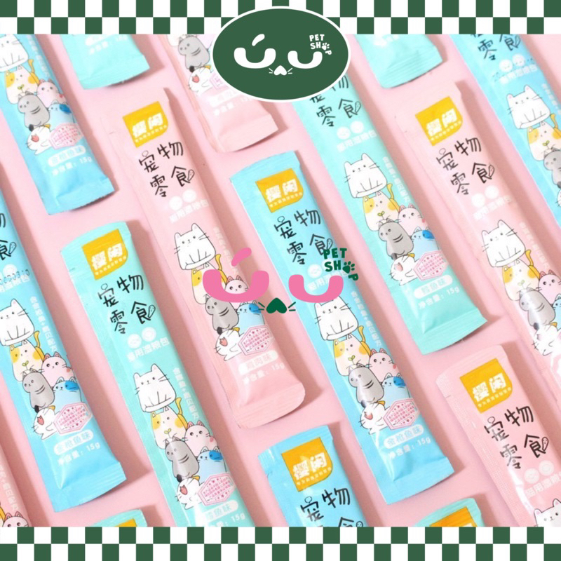 100 thanh Súp thưởng cho mèo SHIZUKA - Thanh 15G - Ú Nu Pet Shop