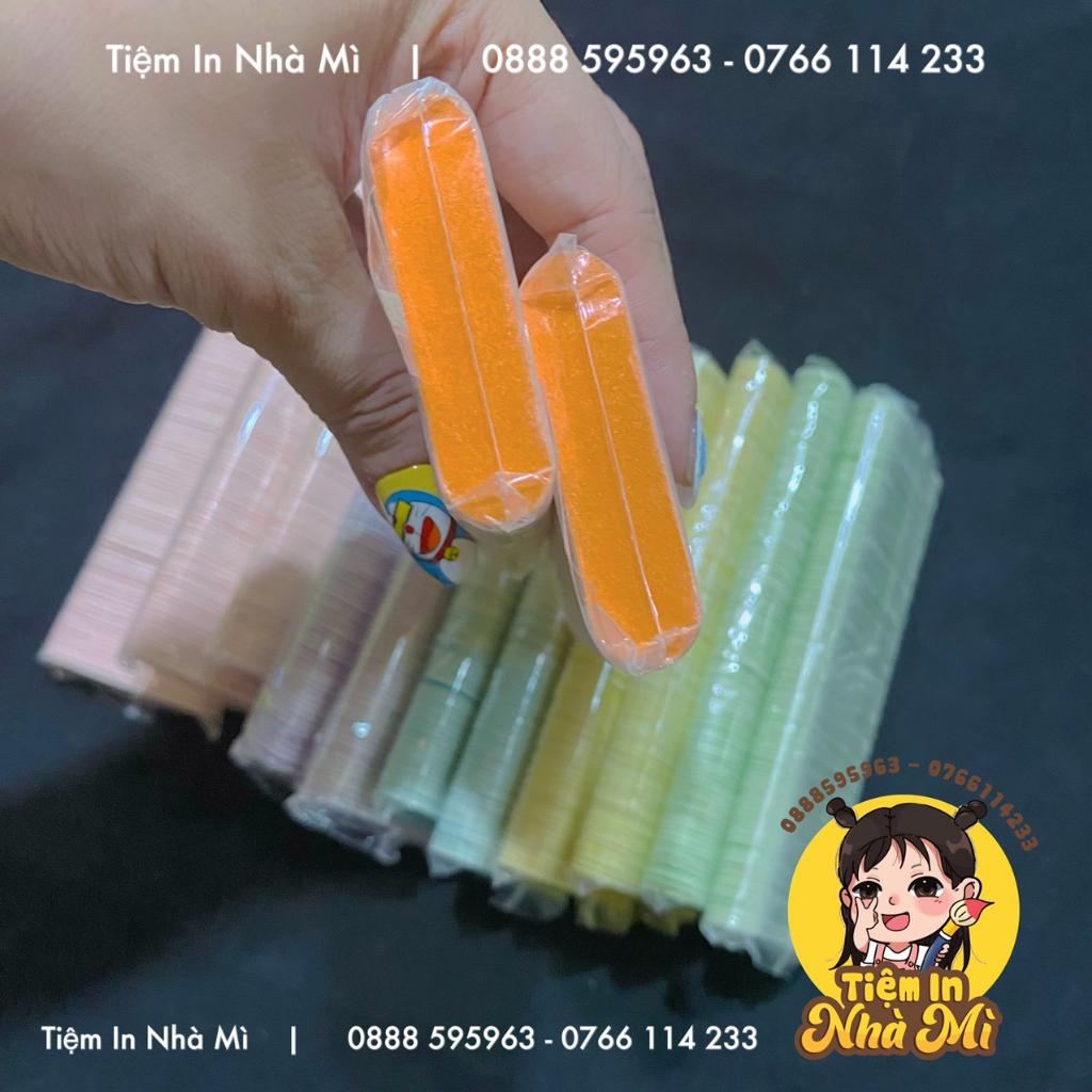 100 dũa móng tay mini màu