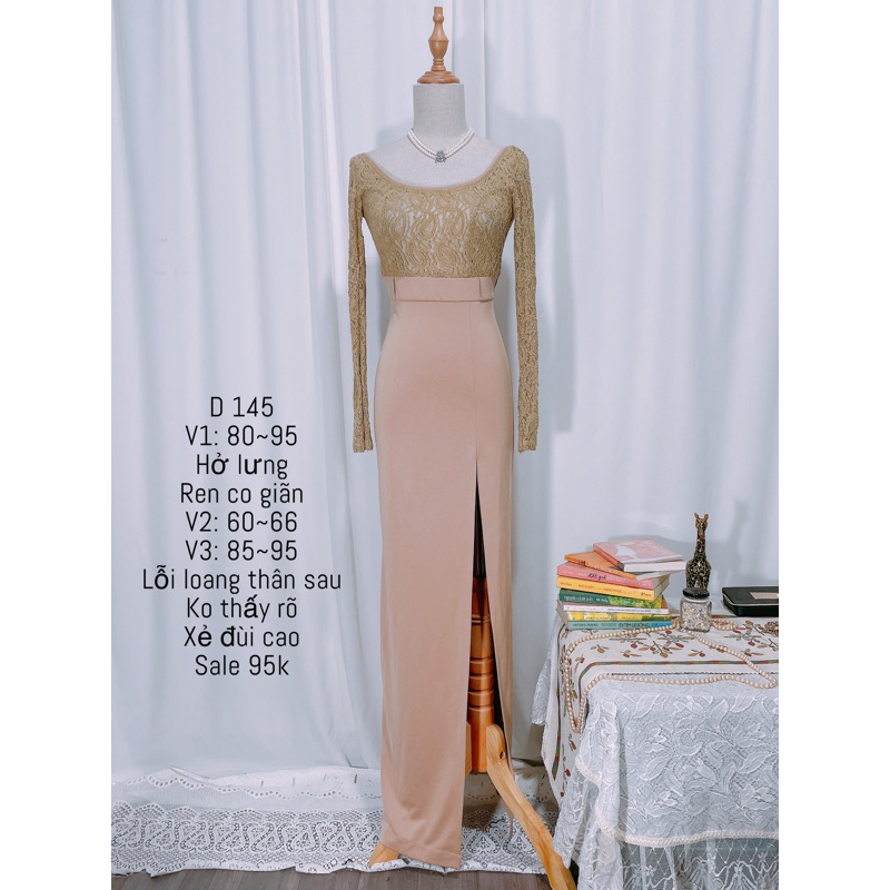 Váy đầm dạ hội dáng dài xẻ cao 2hand có lỗi