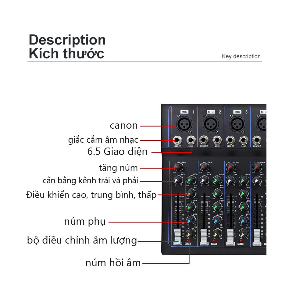 Bàn Trộn Âm Thanh Mixer Yamaha F7 USB - 7 Kênh Cao Cấp - Chuyên Hát Livestream, Hát Karaoke Gia Đình, Phòng Thu Âm