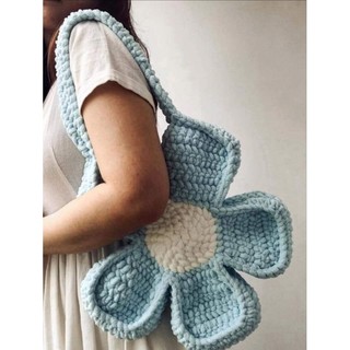 Túi len bông hoa handmade, ib shop để chọn màu