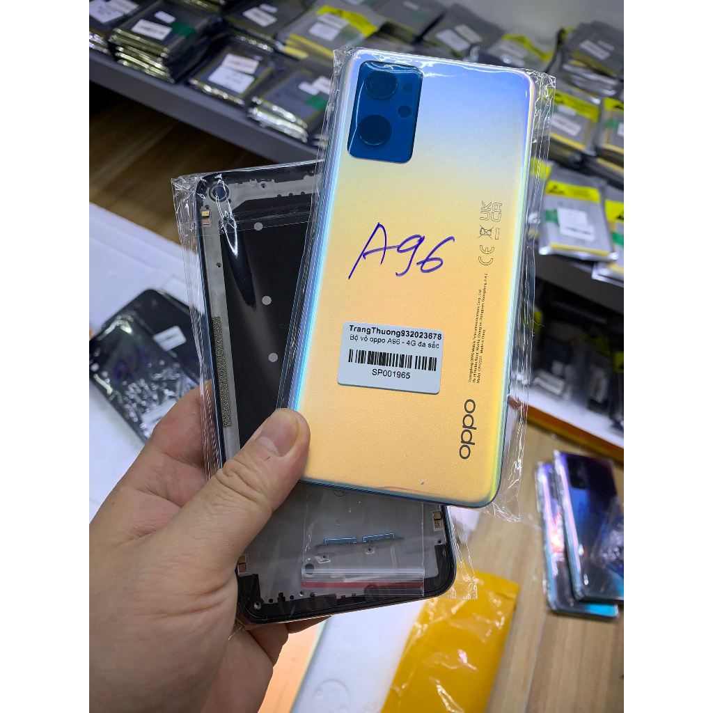 Bộ xương vỏ zin oppo A96 - 4G / kèm kính cam, phím bấm
