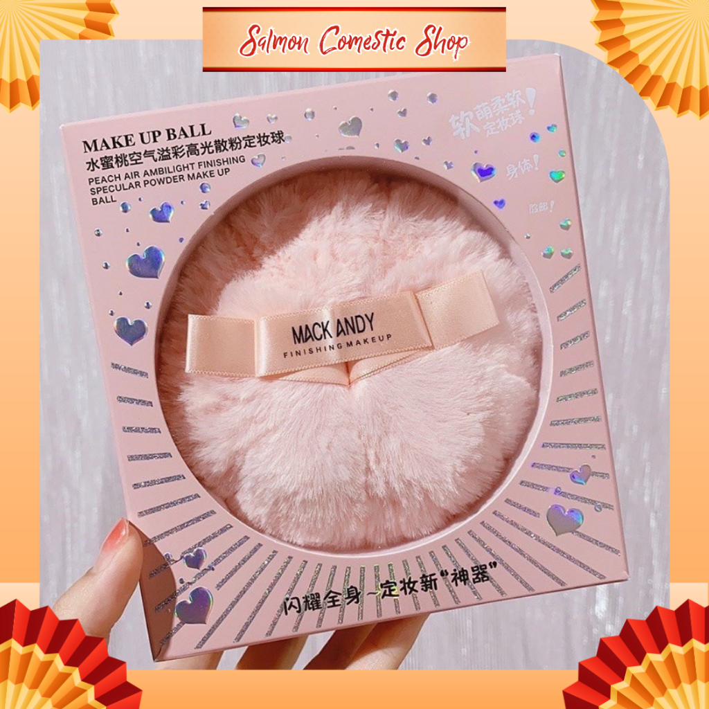 Bông Phấn Bắt Sáng Mack Andy, Bông Kèm Phấn Nhũ Bắt Sáng Highlight Face Và Body, Hottrend - Nội Địa Trung (Salmon Shop)