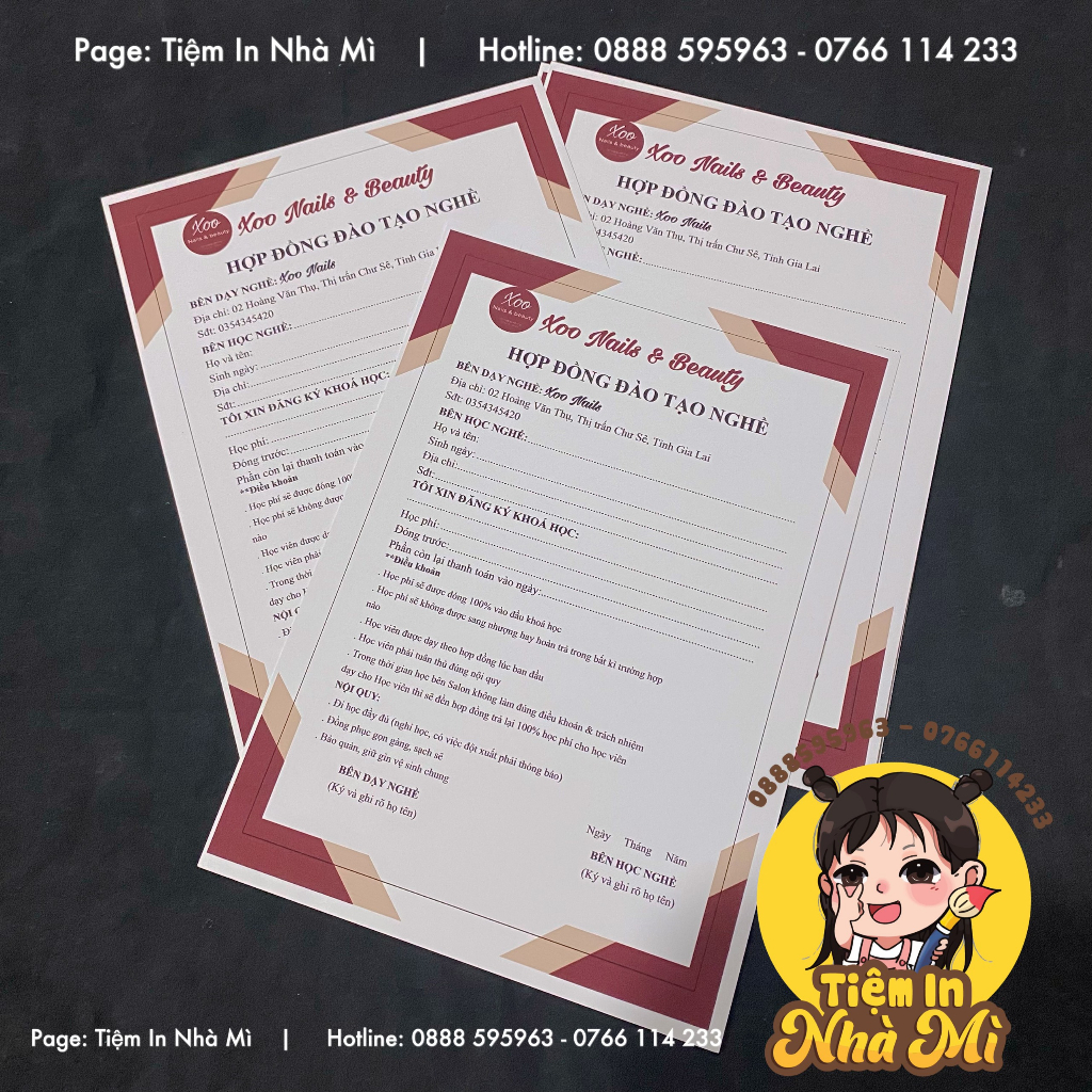 Hợp đồng đào tạo nghề Nail / Salon / Spa