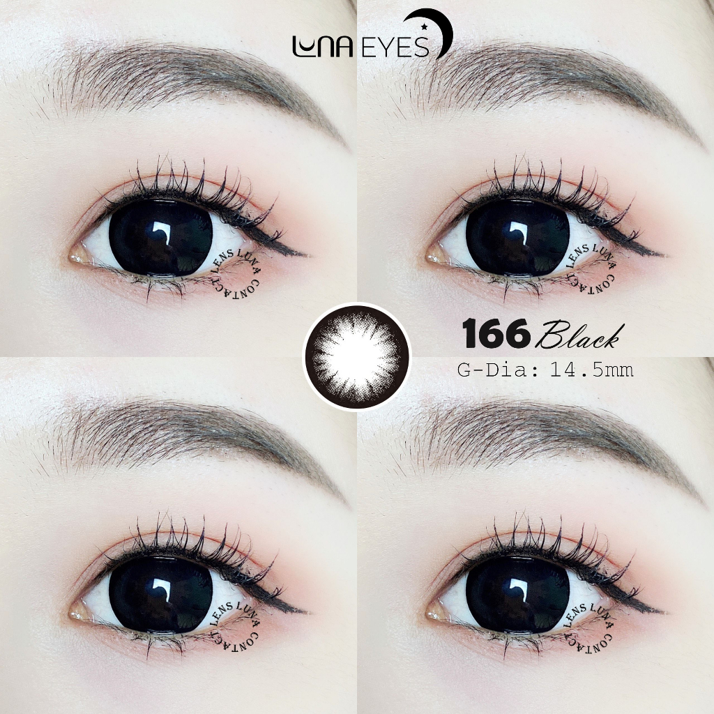 [1-day] Kính áp tròng LUNA EYES 166 Black size to - lens 1 ngày