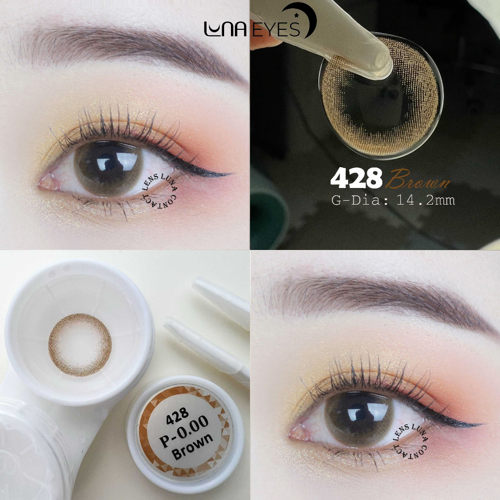 [1-day] Kính áp tròng LUNA EYES 428 Brown, size vừa - lens 1 ngày