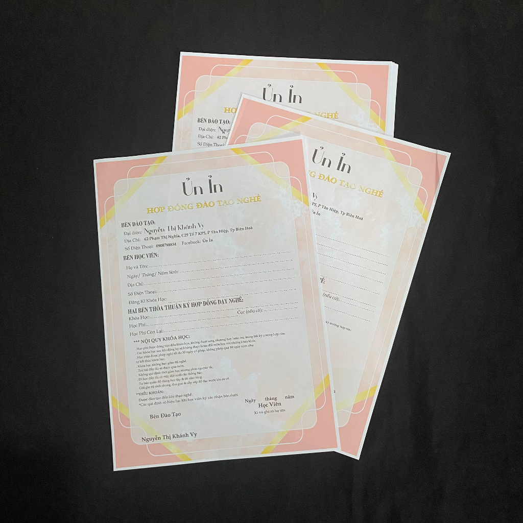 Hợp đồng đào tạo nghề Nail / Salon / Spa