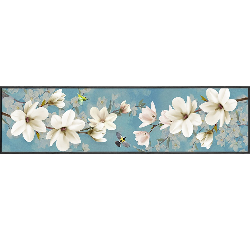 Tranh thêu chữ thập hoa mộc lan