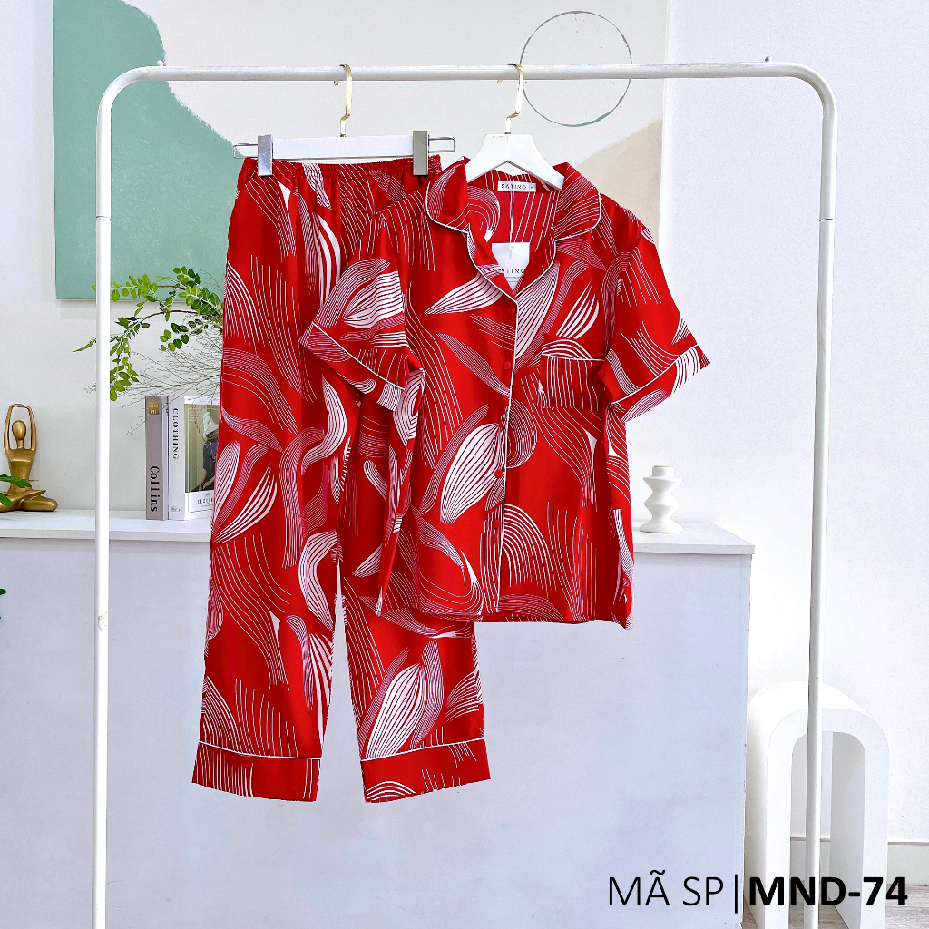 Đồ bộ mặc nhà, đồ Pijama Lụa Mango TNQD Satino - Themis & Missy & Mina Red