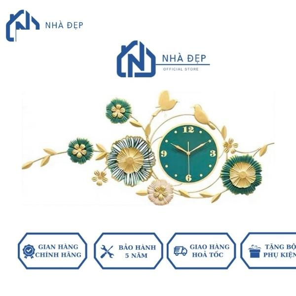 Đồng Hồ Treo Tường Trang Trí Decor Kim Trôi Nghệ Thuật Đẹp Hoa Cúc Cao Cấp Treo Phòng Khách Phòng Ngủ Phòng Làm Việc