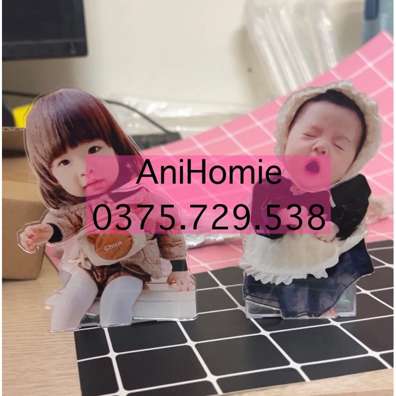 Standee con lắc in ảnh, quà tặng cho bé, người yêu, trang trí ô tô, phòng khách