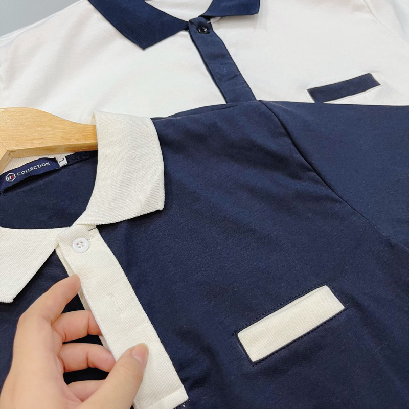 Áo thun nam cổ bẻ, áo polo nam phối thêu hình gấu form ôm dáng chất vải thun lạnh cotton thoáng mát