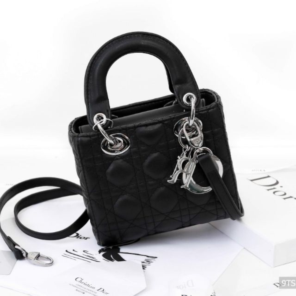 Túi Xách Nữ Dio Lady Black,Size 17, Chất Liệu Da Cừu Nguyên Tấm,Logo rõ nét, form cứng chuẩn Auth, Bảo Hành 12 Tháng | BigBuy360 - bigbuy360.vn