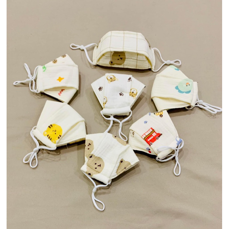 Khẩu trang vải xô muslin organic 3 lớp kháng khuẩn cho bé