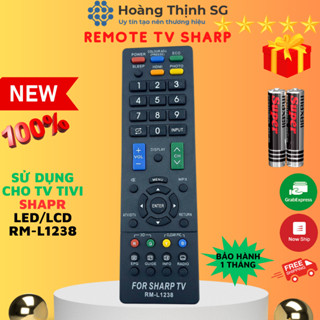 Remote điều khiển tivi SHARP RM-L1238, điều khiển TV SHARP các dòng Led / LCD - Tặng kèm pin