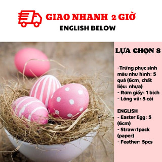 Combo Trứng Phục Sinh Và Ổ Rơm Trang Trí Lễ Phục Sinh - Easter Egg and Nest Set For Easter Decorations LPS05