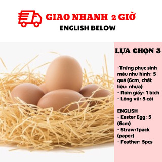 Combo Trứng Phục Sinh Và Ổ Rơm Trang Trí Lễ Phục Sinh - Easter Egg and Nest Set For Easter Decorations LPS05