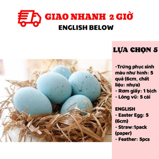 Combo Trứng Phục Sinh Và Ổ Rơm Trang Trí Lễ Phục Sinh - Easter Egg and Nest Set For Easter Decorations LPS05