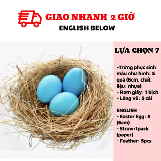 Combo Trứng Phục Sinh Và Ổ Rơm Trang Trí Lễ Phục Sinh - Easter Egg and Nest Set For Easter Decorations LPS05