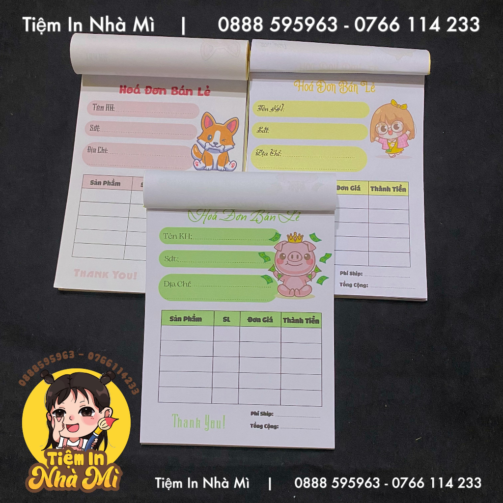 Hoá đơn bán lẻ A6 mẫu mã đáng yêu