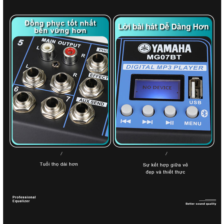 Bàn Trộn Âm Thanh Mixer Yamaha F7 USB - 7 Kênh Cao Cấp - Chuyên Hát Livestream, Hát Karaoke Gia Đình, Phòng Thu Âm