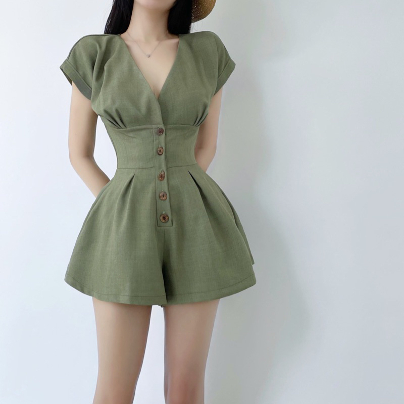 HÌNH THẬT - Sẵn Hỏa Tốc - Shery Jumpsuit Dáng Ngắn Có Túi Tiện Dụng