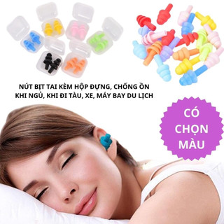 Nút bịt tai kèm hộp đựng chống ồn khi ngủ, khi đi xe, tàu, máy bay du lịch