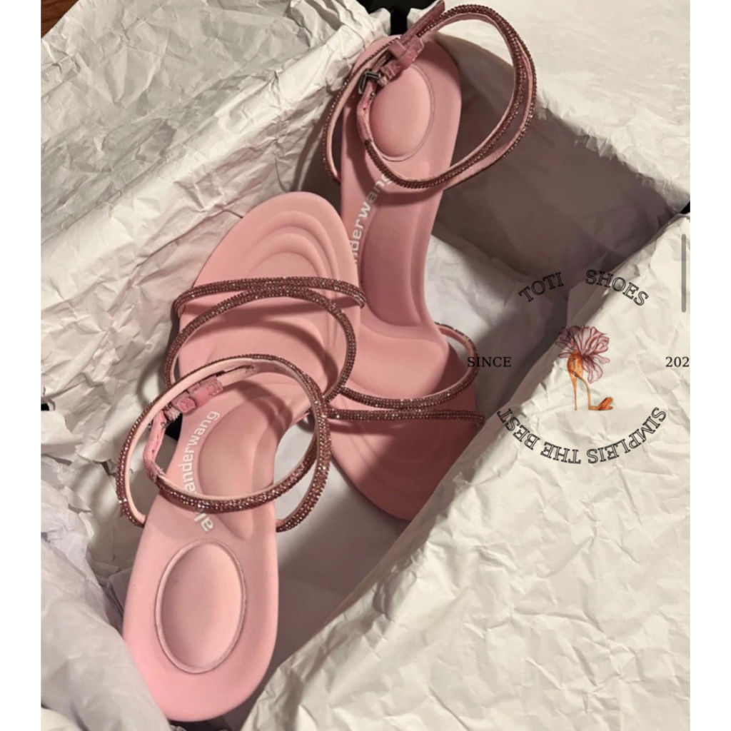 GIÀY CAO GÓT TOTIIE STORE - SANDAL NỮ HAI QUAI NGANG MẢNH ĐÍNH ĐÁ PHONG CÁCH THỜI TRANG HIỆN ĐẠI G2304320