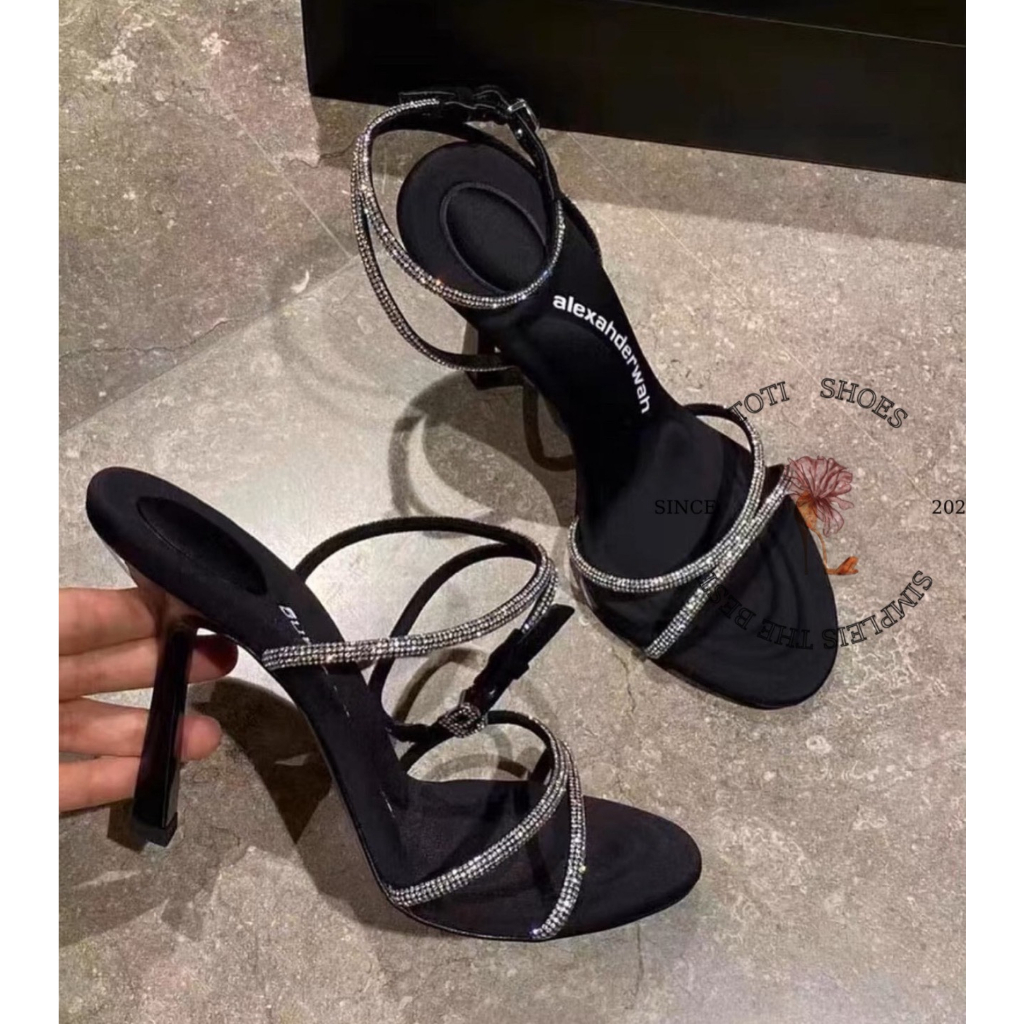 GIÀY CAO GÓT TOTIIE STORE - SANDAL NỮ HAI QUAI NGANG MẢNH ĐÍNH ĐÁ PHONG CÁCH THỜI TRANG HIỆN ĐẠI G2304320