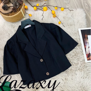 Áo thiết kế siêu xinh croptop cổ vest Lazaxy phù hợp dạo phố, dự tiệc, áo bigsize áo kiểu áo blazer