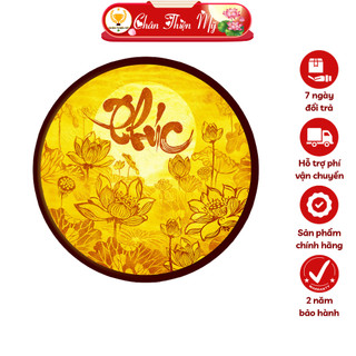Đèn hào quang chữ phúc in tranh trúc chỉ chân thiện mỹ, trang trí bàn thờ gia tiên, treo tượng phật tc-hq-179