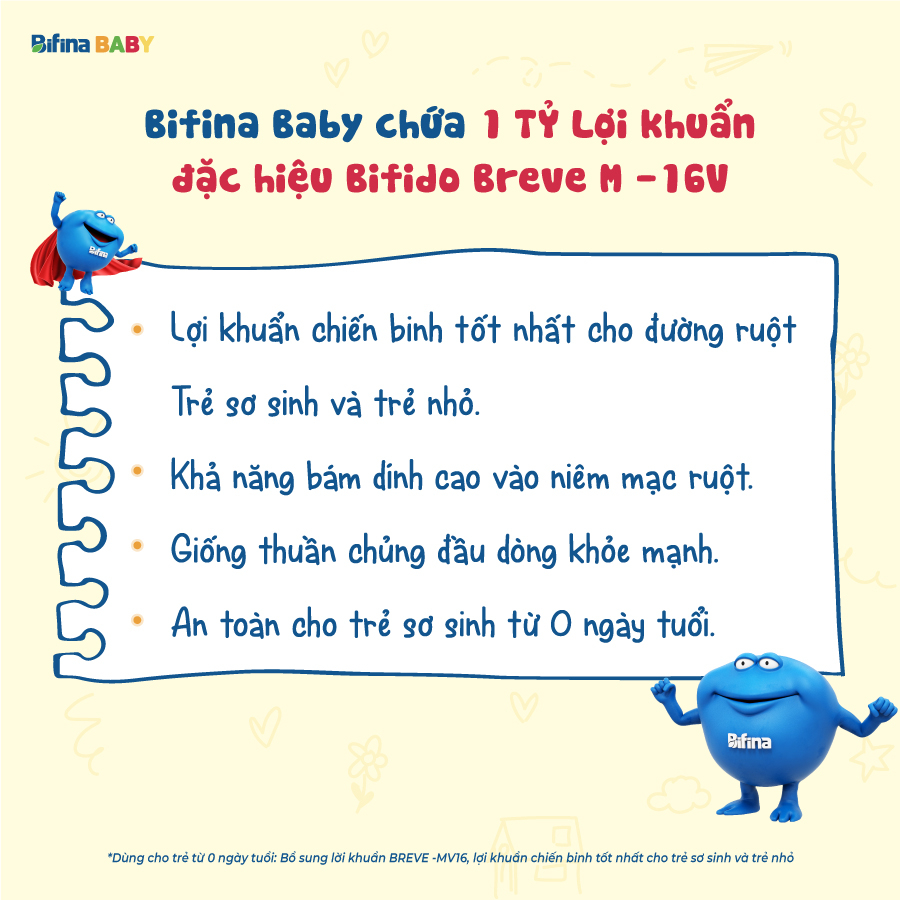 Bifina Baby Nhật Bản - 1 gói (không có hộp) - Phòng ngừa biến chứng cho trẻ sinh non, sinh mổ, dùng sữa công thức