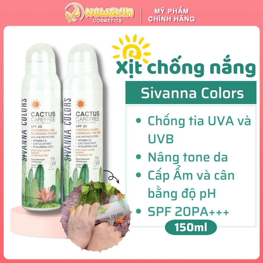 Xịt Chống Nắng Nâng Tone Sivanna Colors Thái Lan 2 In 1 Makeup Body 150ml