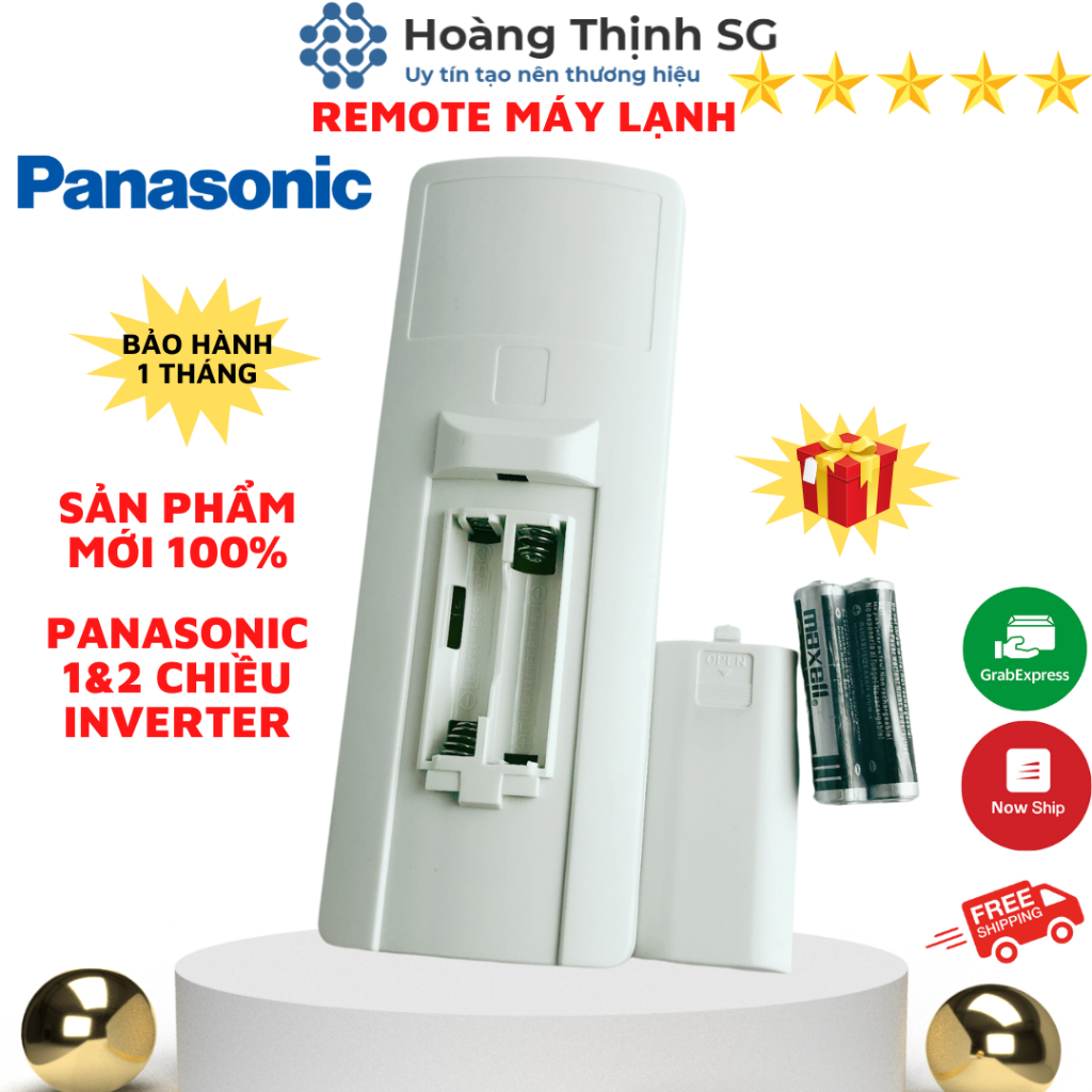 Điều khiển điều hòa Panasonic Inverter, remote máy lạnh panasonic - Tặng kèm pin