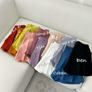Quần sooc cạp cao lưng chun dễ mặc, nhiều màu để lựa chọn.