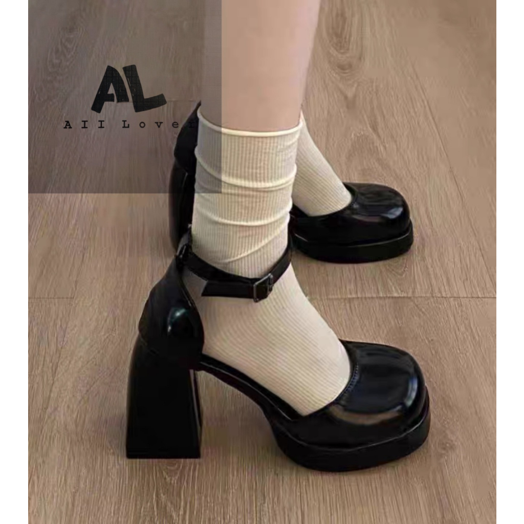 GIÀY CAO GÓT ALILOVER - SỤC NỮ BÍT MŨI BẦU ĐÚP GÓT VUÔNG PHONG CÁCH THỜI TRANG HIỆN ĐẠI AG230327