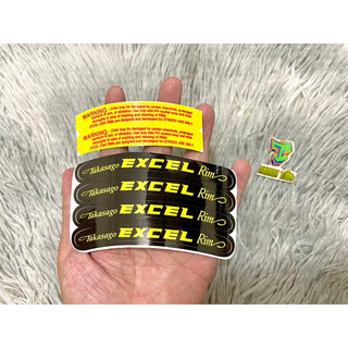 Bộ 6 tem Excel Rim nền đen (gồm 4 tem excel Rim + 2 tem Warning)