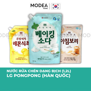 Nước rửa chén bát thiên nhiên LG Pong Pong Hàn Quốc dạng túi 1,2L