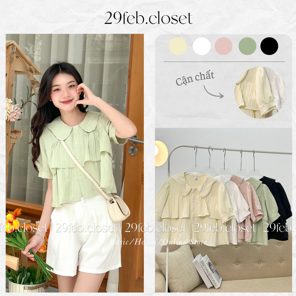 Áo babydoll bèo tầng cổ lượn sóng - 29feb.closet - A249
