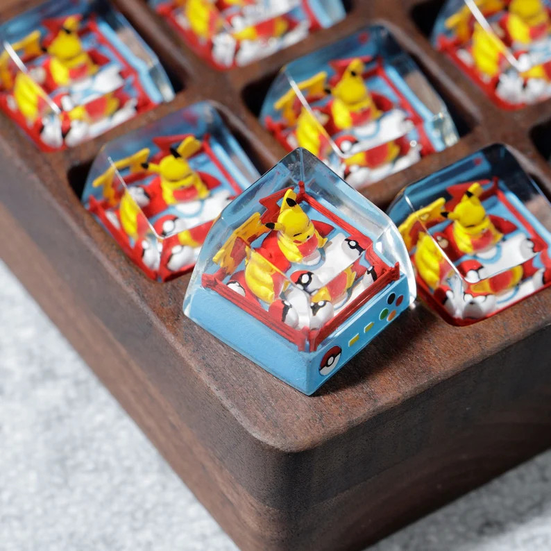 Keycap Pikachu Pokemon Resin Cute Dành cho Bàn phím cơ