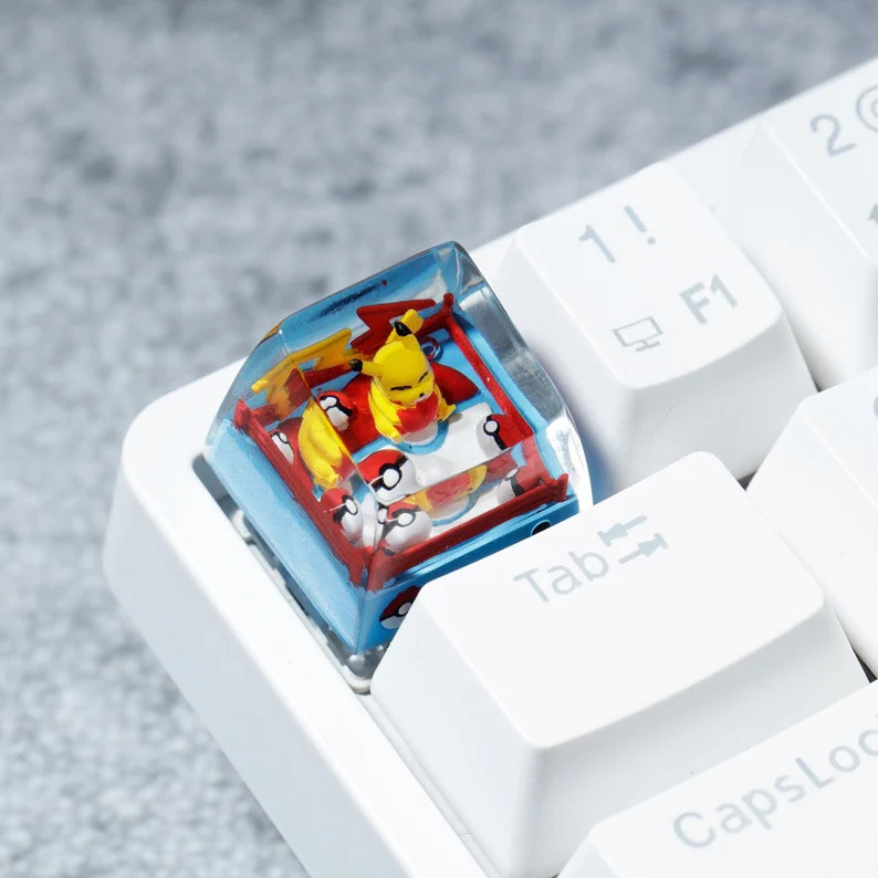 Keycap Pikachu Pokemon Resin Cute Dành cho Bàn phím cơ