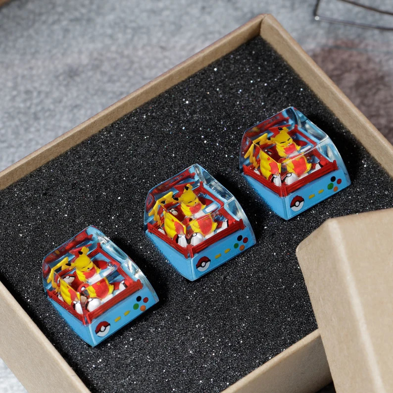 Keycap Pikachu Pokemon Resin Cute Dành cho Bàn phím cơ