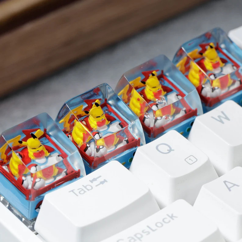 Keycap Pikachu Pokemon Resin Cute Dành cho Bàn phím cơ