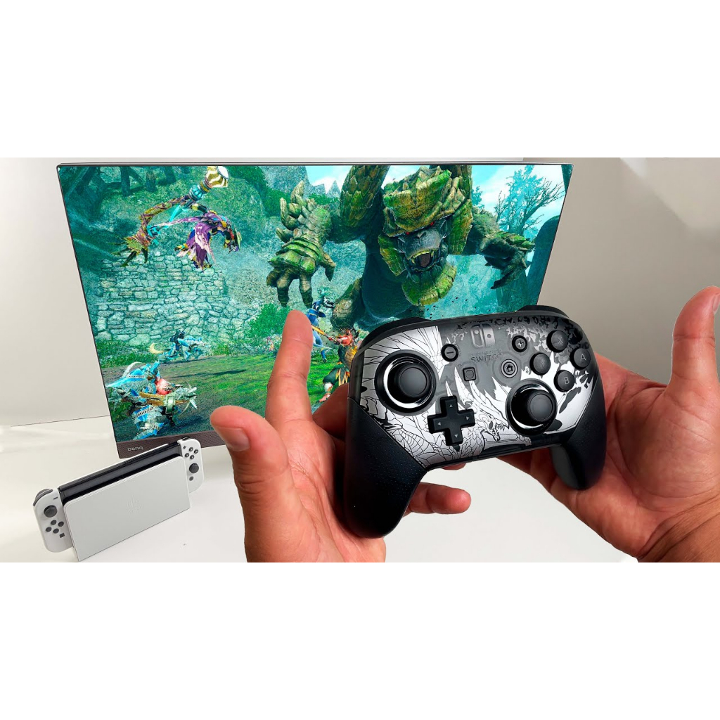 Tay cầm Nintendo Switch Pro Controller Chính Hãng - Monster Hunter Rise Sunbreak Edition